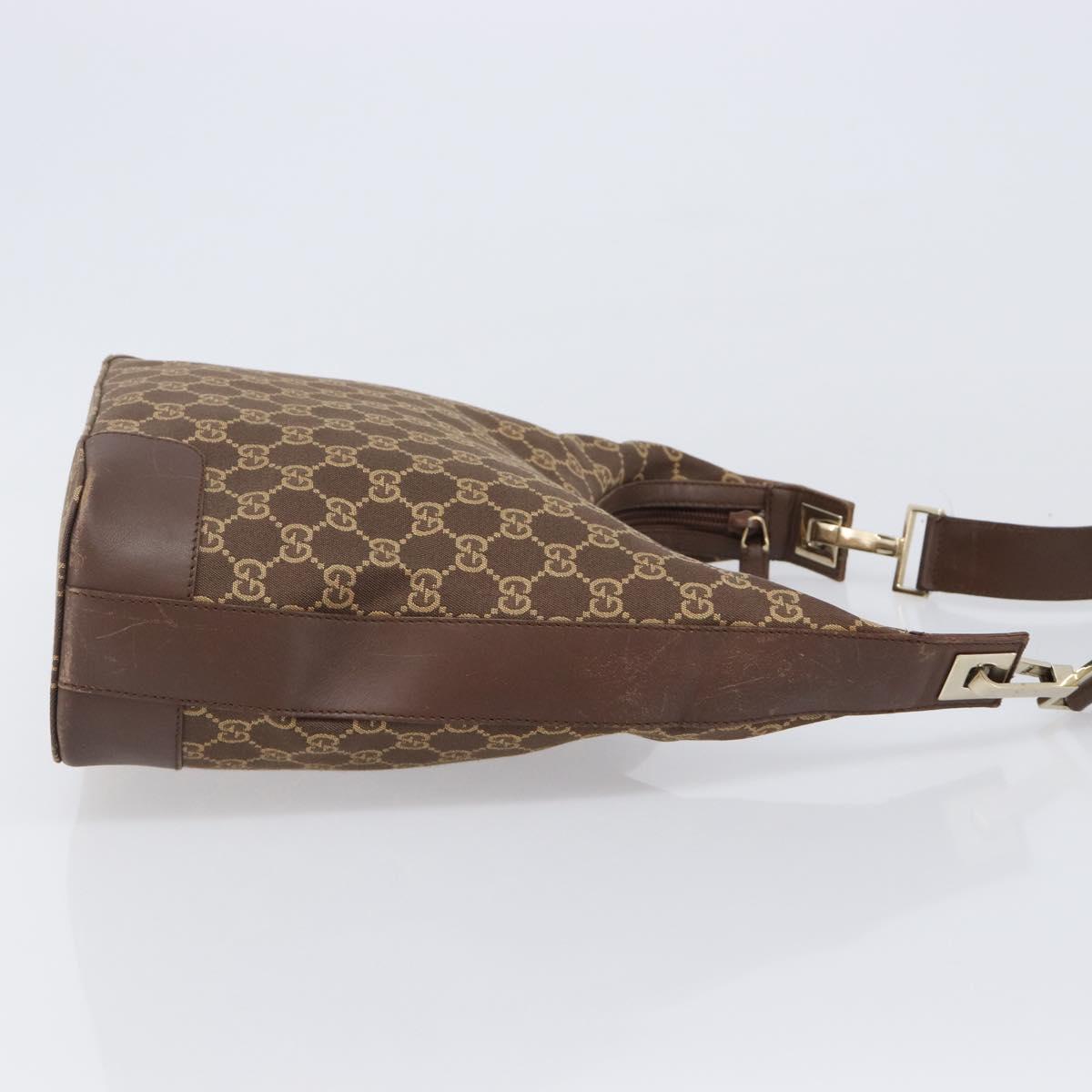 GUCCI GG Canvas Shoulder Bag Brown Gold 001 4204 Auth BA15649