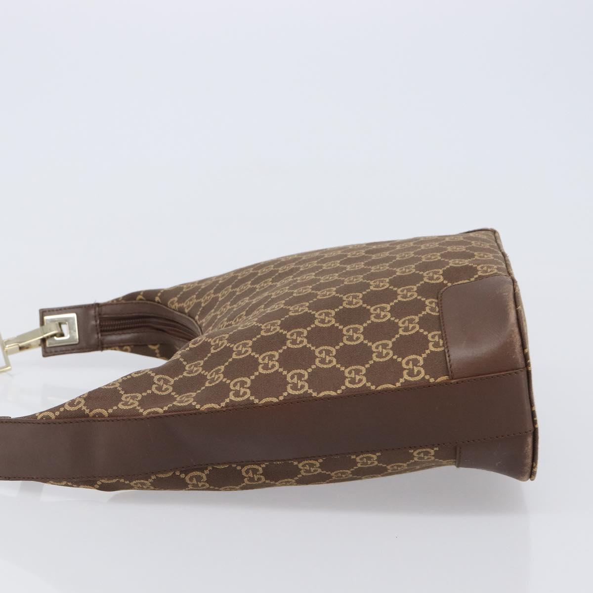 GUCCI GG Canvas Shoulder Bag Brown Gold 001 4204 Auth BA15649