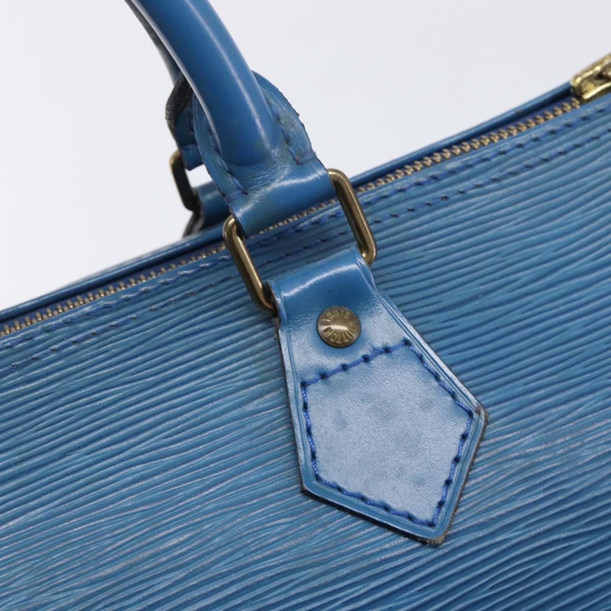 LOUIS VUITTON Epi Speedy 35 Hand Bag Toledo Blue M42995 LV Auth BA15651