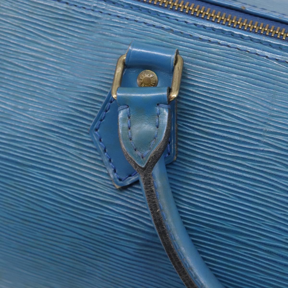 LOUIS VUITTON Epi Speedy 35 Hand Bag Toledo Blue M42995 LV Auth BA15651