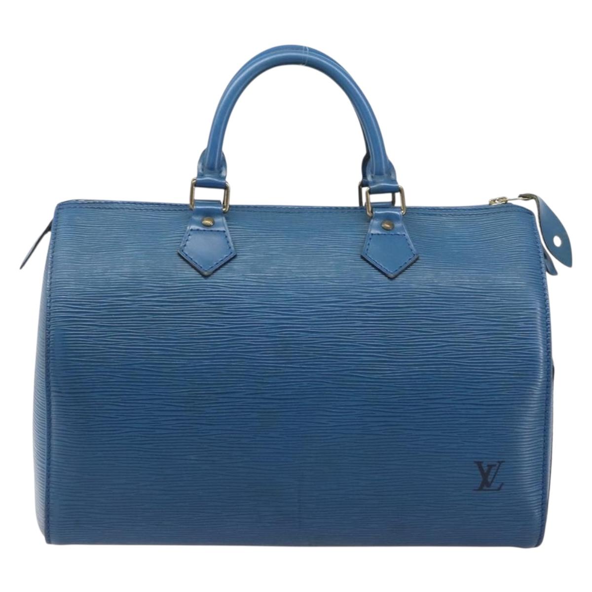 LOUIS VUITTON Epi Speedy 35 Hand Bag Toledo Blue M42995 LV Auth BA15651