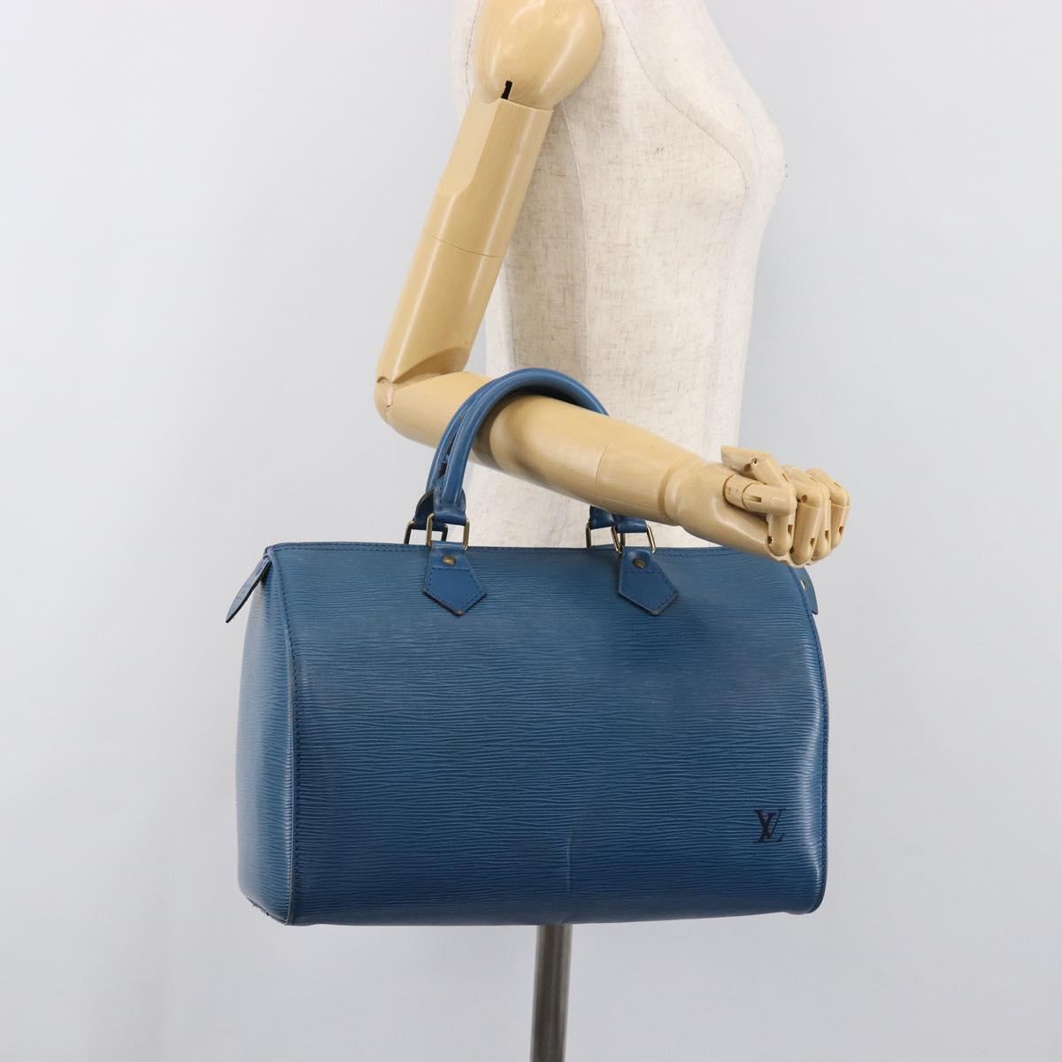 LOUIS VUITTON Epi Speedy 35 Hand Bag Toledo Blue M42995 LV Auth BA15651