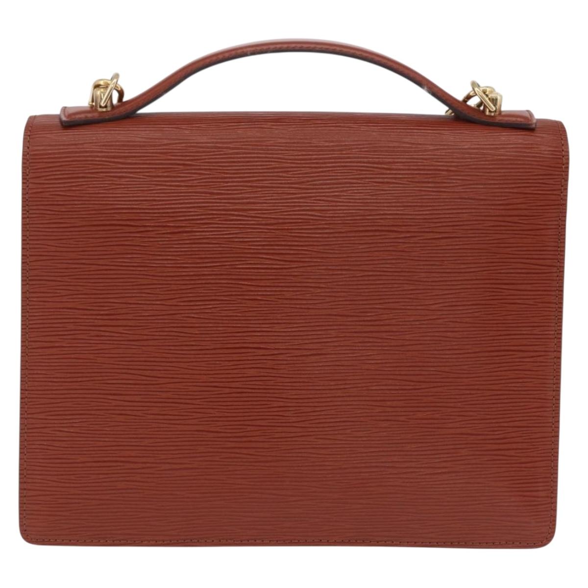 LOUIS VUITTON Epi Monceau 28 Hand Bag Brown M52123 LV Auth BA15652