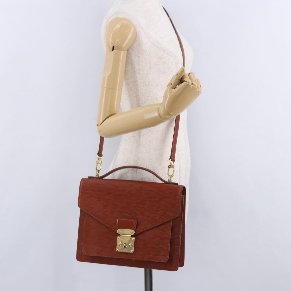 LOUIS VUITTON Epi Monceau 28 Hand Bag Brown M52123 LV Auth BA15652