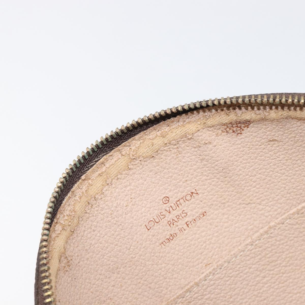 LOUIS VUITTON Monogram Trousse Demi Ronde Cosmetic Pouch M47520 LV Auth BA15653