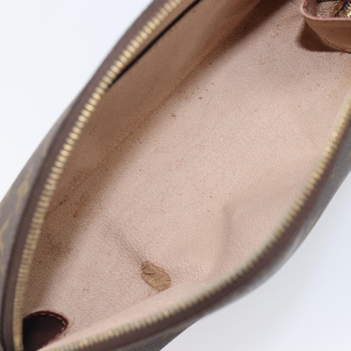 LOUIS VUITTON Monogram Trousse Demi Ronde Cosmetic Pouch M47520 LV Auth BA15653