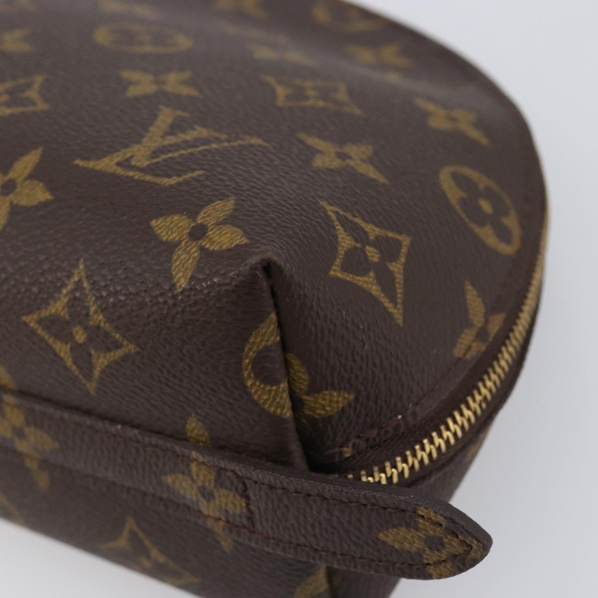 LOUIS VUITTON Monogram Trousse Demi Ronde Cosmetic Pouch M47520 LV Auth BA15653