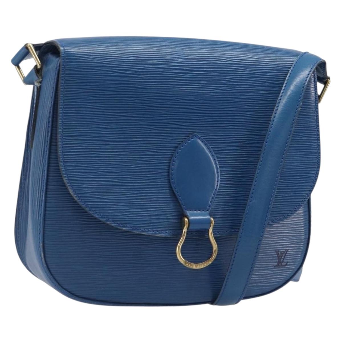 LOUIS VUITTON Epi Saint Cloud GM Shoulder Bag Toledo Blue M52195 LV Auth BA15654