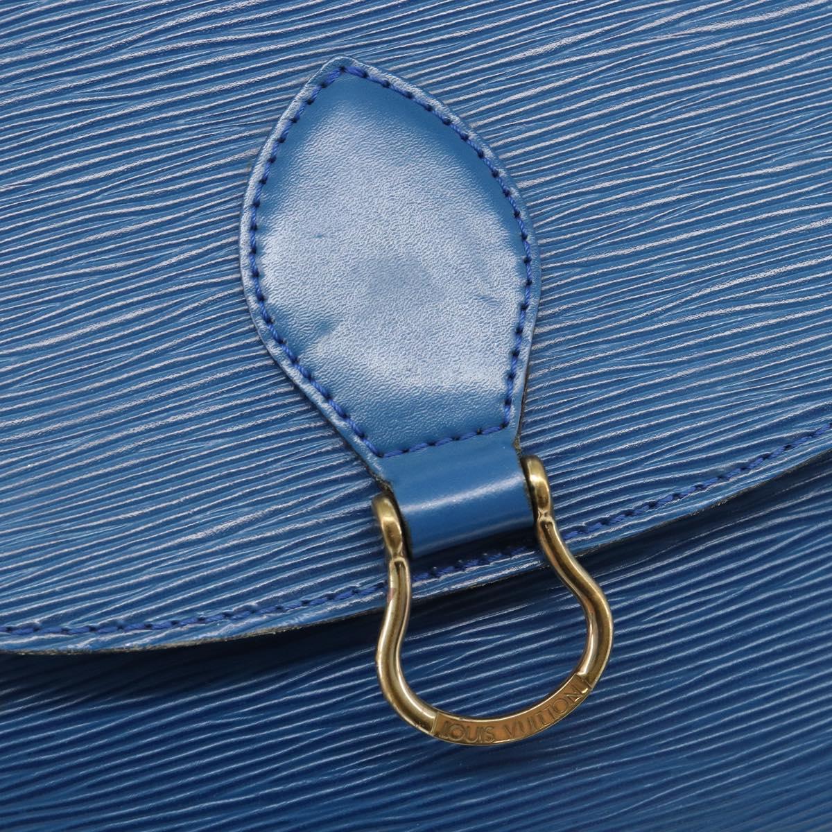 LOUIS VUITTON Epi Saint Cloud GM Shoulder Bag Toledo Blue M52195 LV Auth BA15654