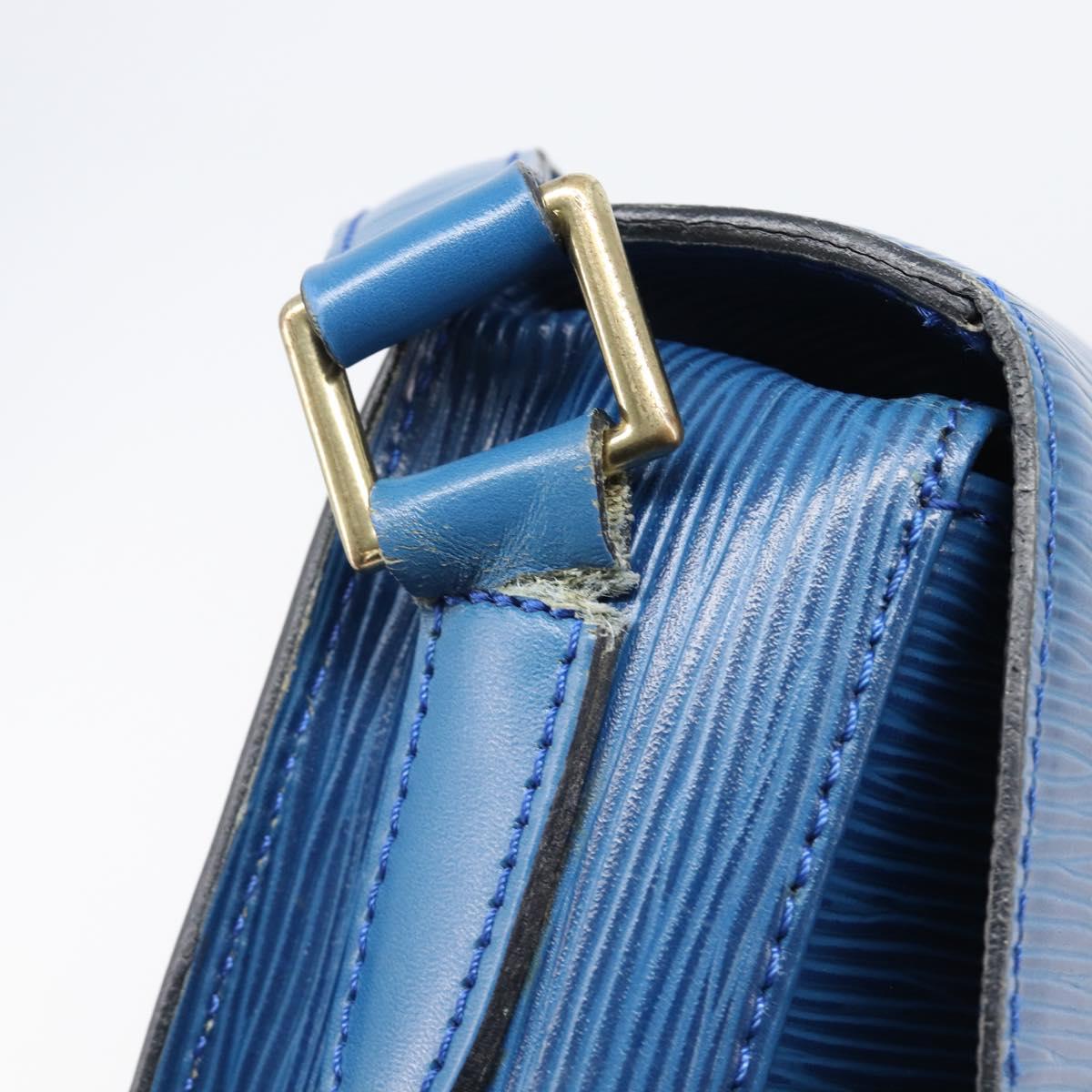 LOUIS VUITTON Epi Saint Cloud GM Shoulder Bag Toledo Blue M52195 LV Auth BA15654
