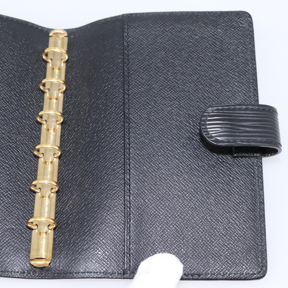 LOUIS VUITTON Epi Agenda PM Day Planner Cover Black R20092 LV Auth BA15663
