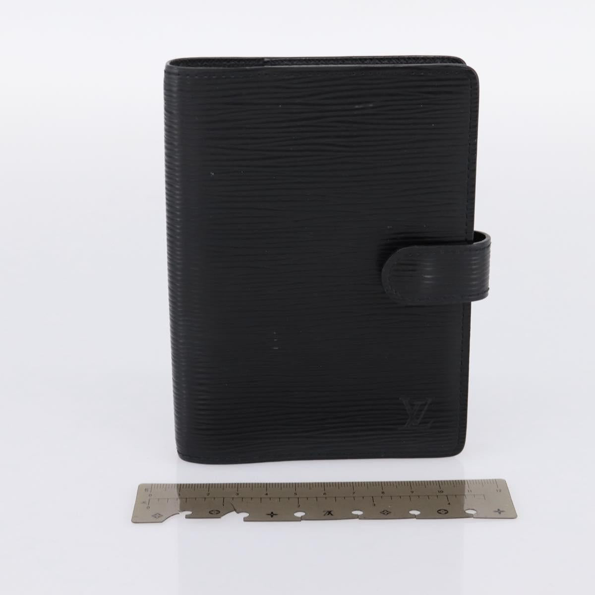 LOUIS VUITTON Epi Agenda PM Day Planner Cover Black R20092 LV Auth BA15663