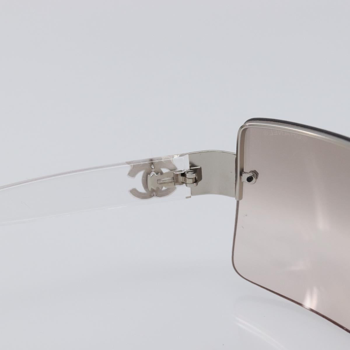 CHANEL Rimless Sunglasses plastic Clear CC Auth BA15664M