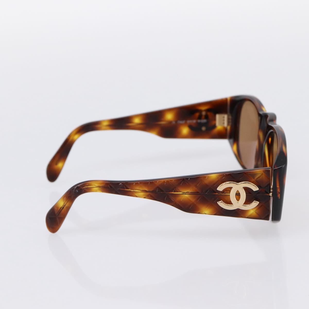 CHANEL Tortoise Pattern Sunglasses plastic Brown CC Auth BA15667