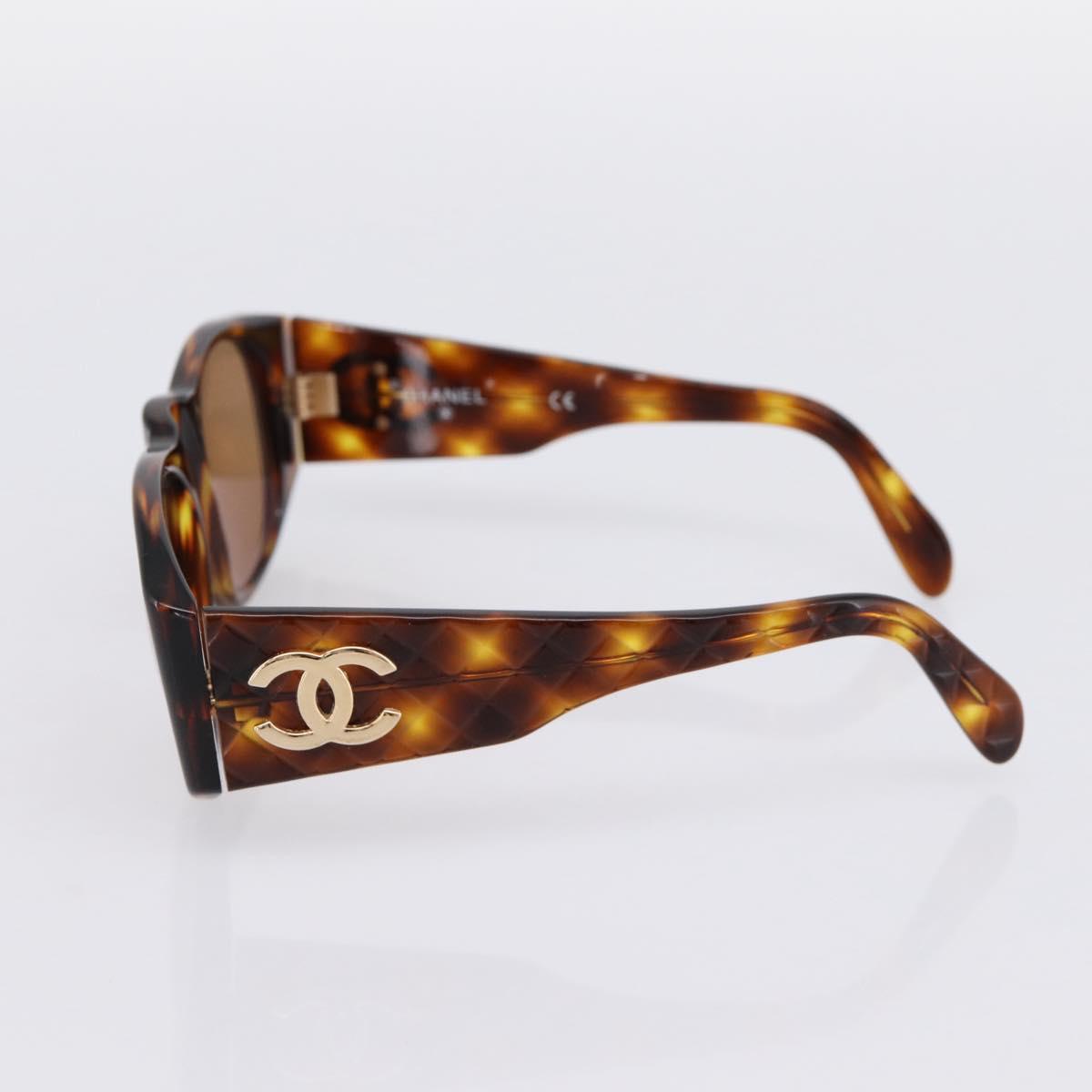 CHANEL Tortoise Pattern Sunglasses plastic Brown CC Auth BA15667