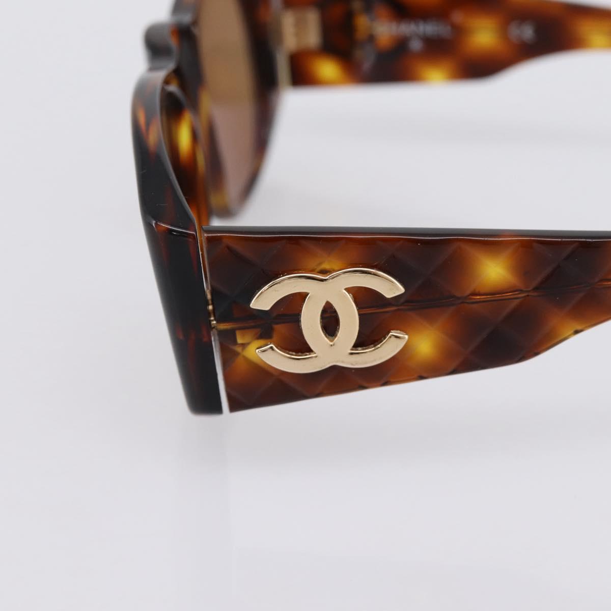 CHANEL Tortoise Pattern Sunglasses plastic Brown CC Auth BA15667