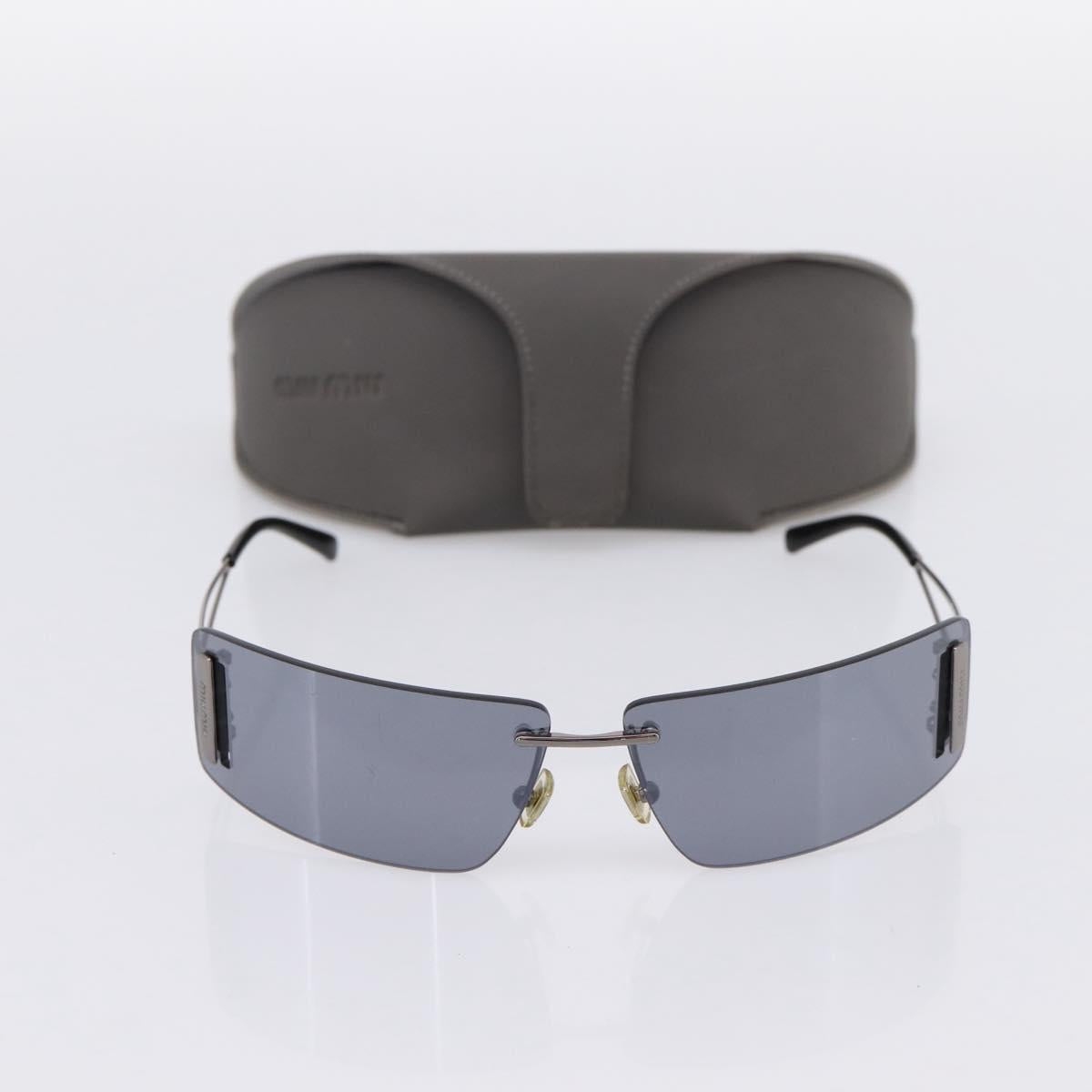 Miu Miu Rimless Sunglasses metal Black Auth BA15669V