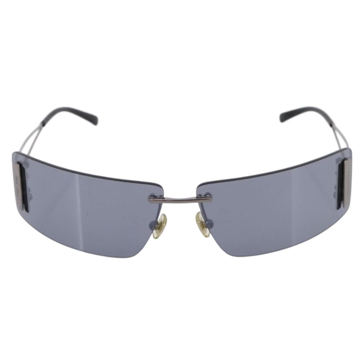 Miu Miu Rimless Sunglasses metal Black Auth BA15669V
