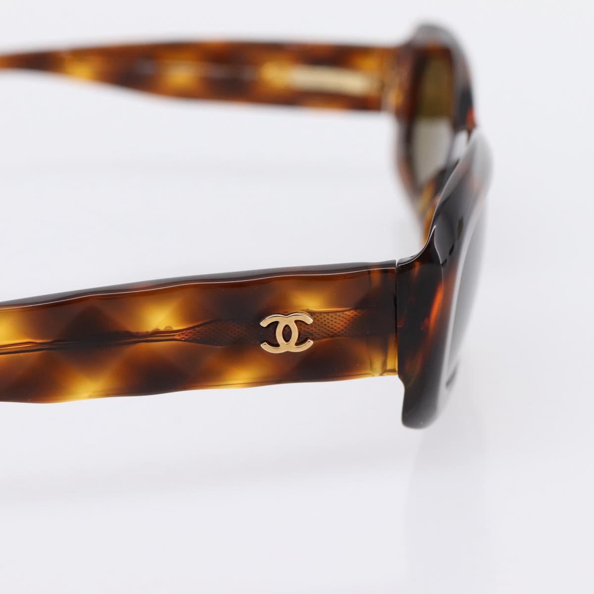 CHANEL Tortoise Pattern Sunglasses plastic Brown CC Auth BA15672