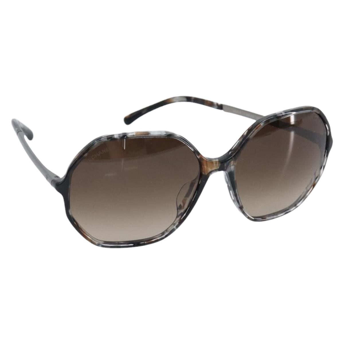 CHANEL Sunglasses plastic Gray CC Auth BA15673V