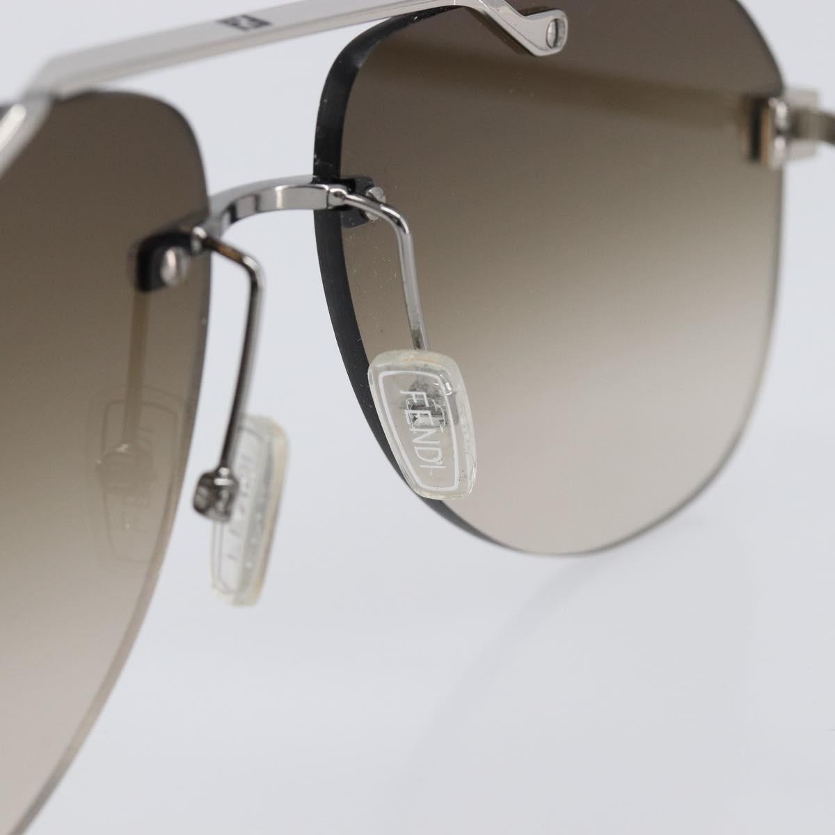 FENDI Rimless Sunglasses metal Black Auth BA15677M