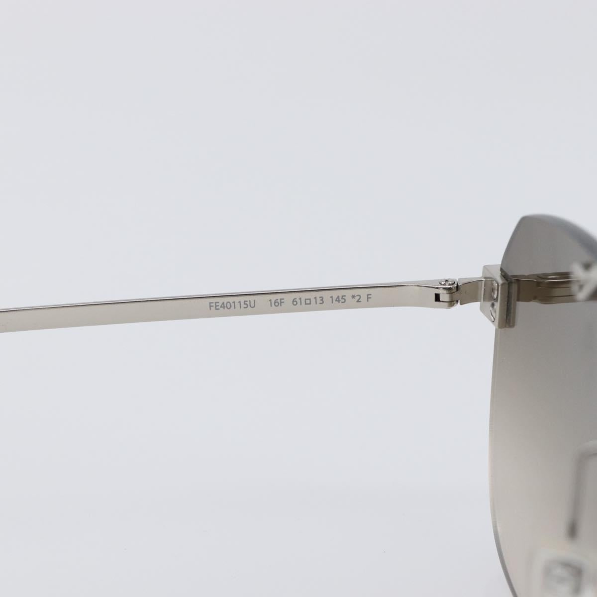 FENDI Rimless Sunglasses metal Black Auth BA15677M