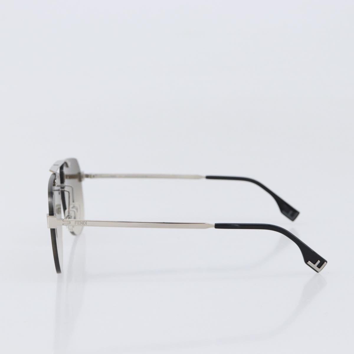FENDI Rimless Sunglasses metal Black Auth BA15677M