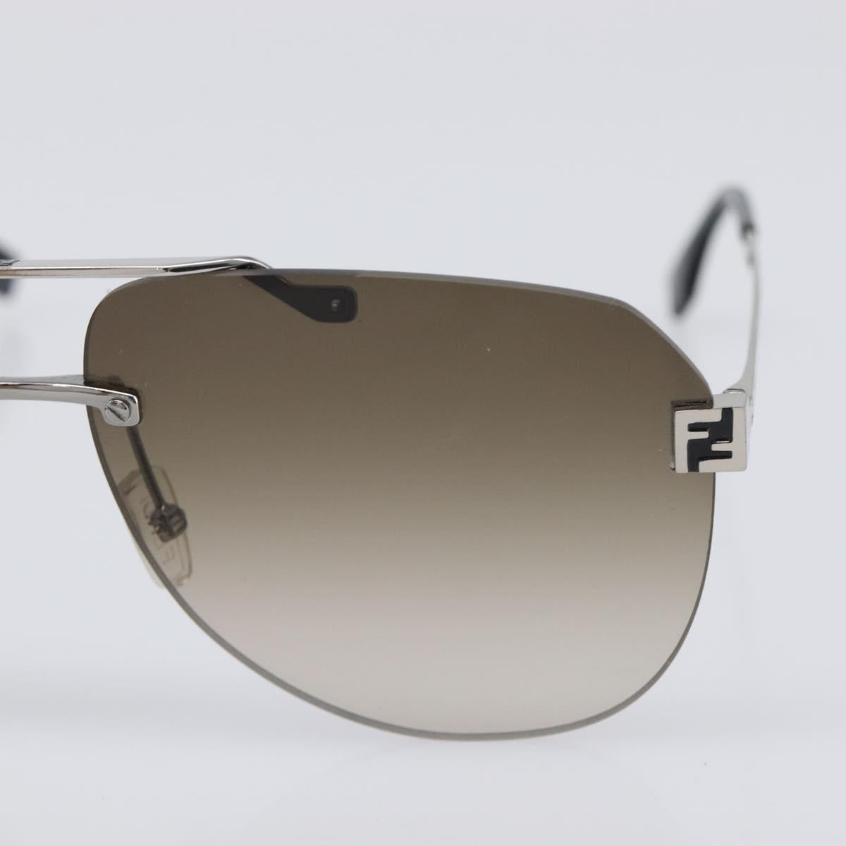 FENDI Rimless Sunglasses metal Black Auth BA15677M