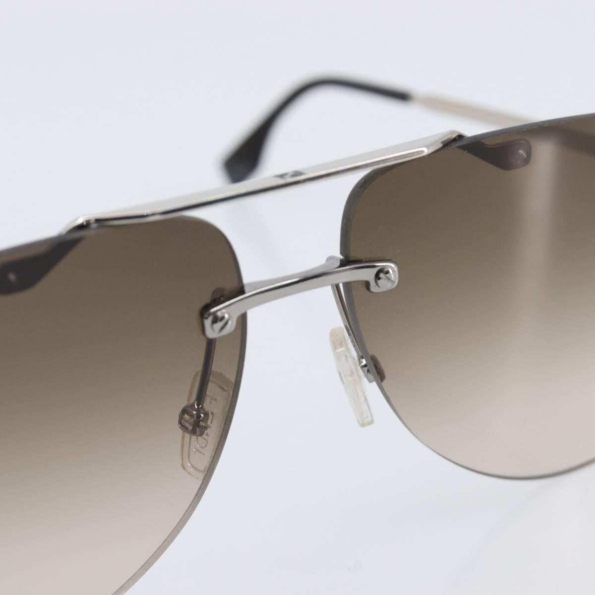 FENDI Rimless Sunglasses metal Black Auth BA15677M