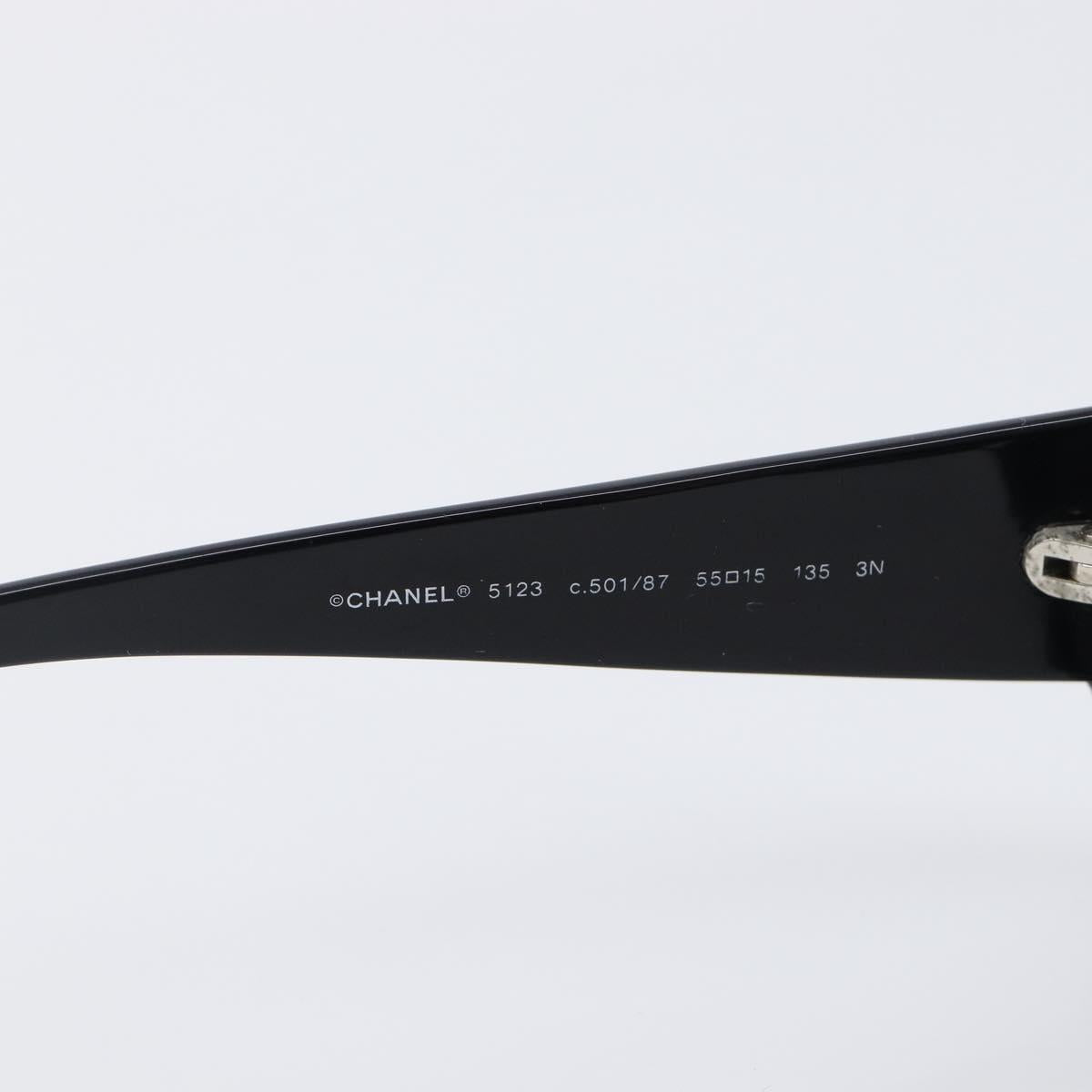 CHANEL Sunglasses plastic Black CC Auth BA15678V