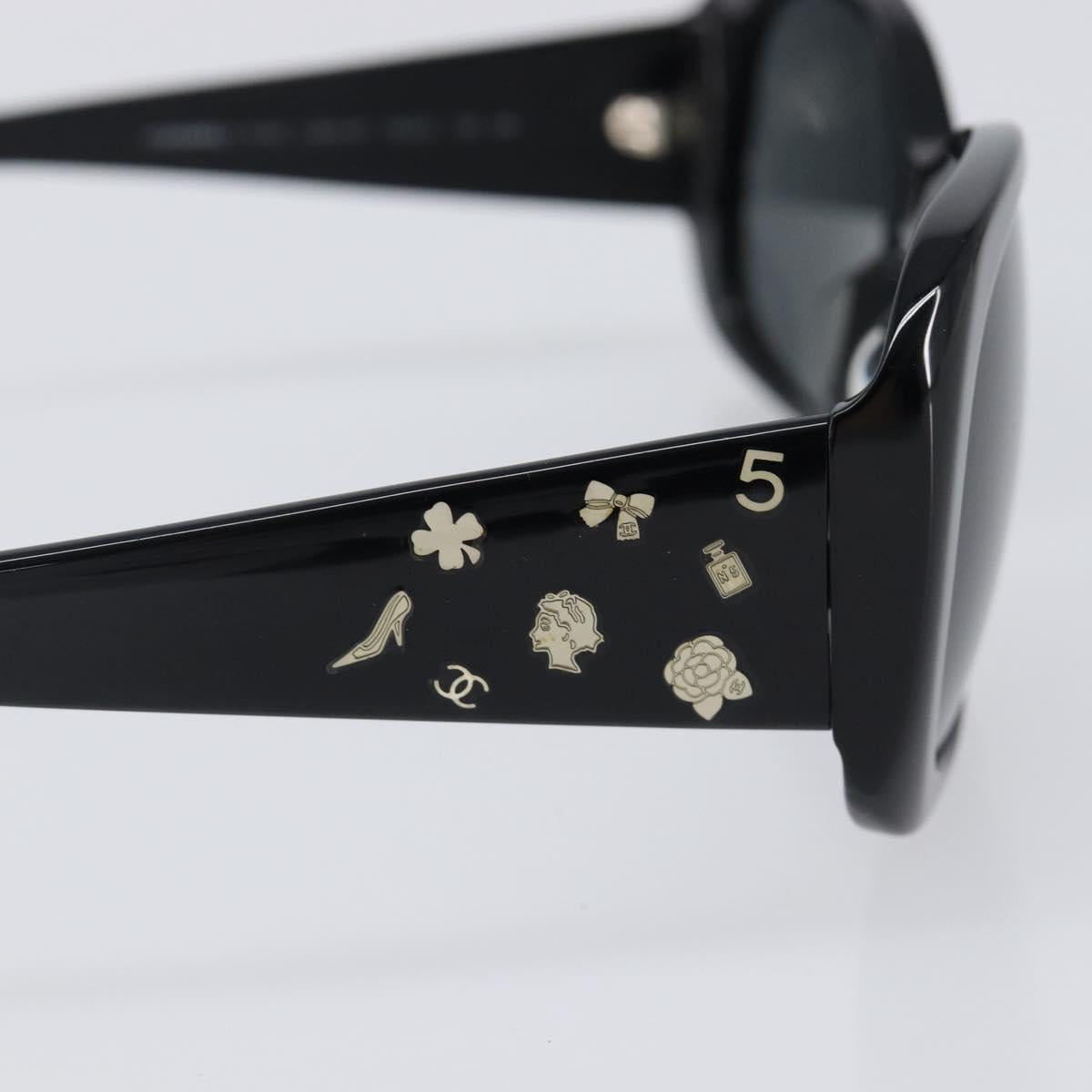 CHANEL Sunglasses plastic Black CC Auth BA15678V