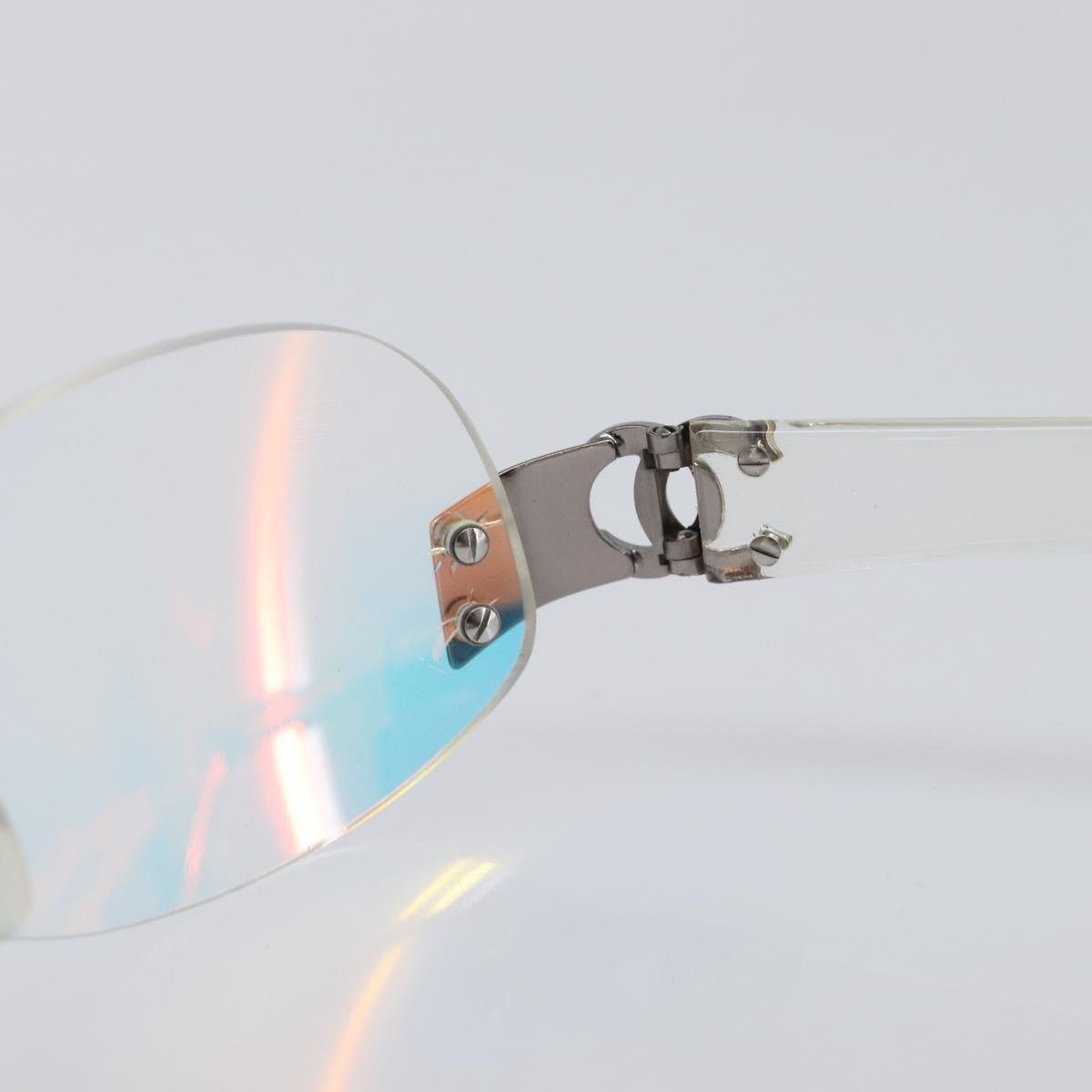 CHANEL Rimless Sunglasses plastic Clear CC Auth BA15679