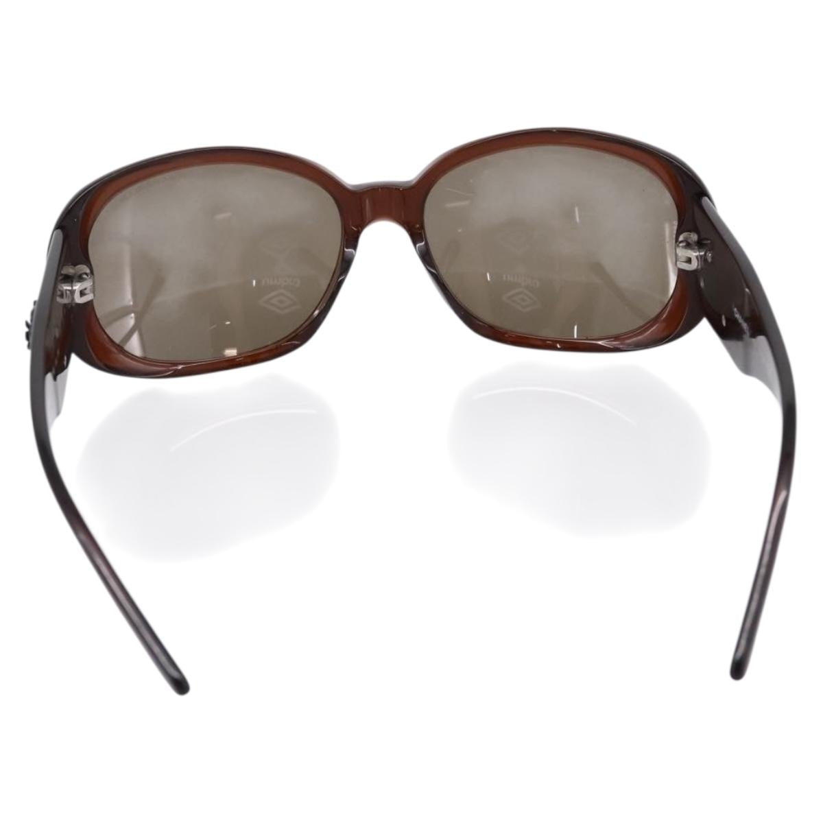 CHANEL Camelia Sunglasses plastic Brown CC Auth BA15680