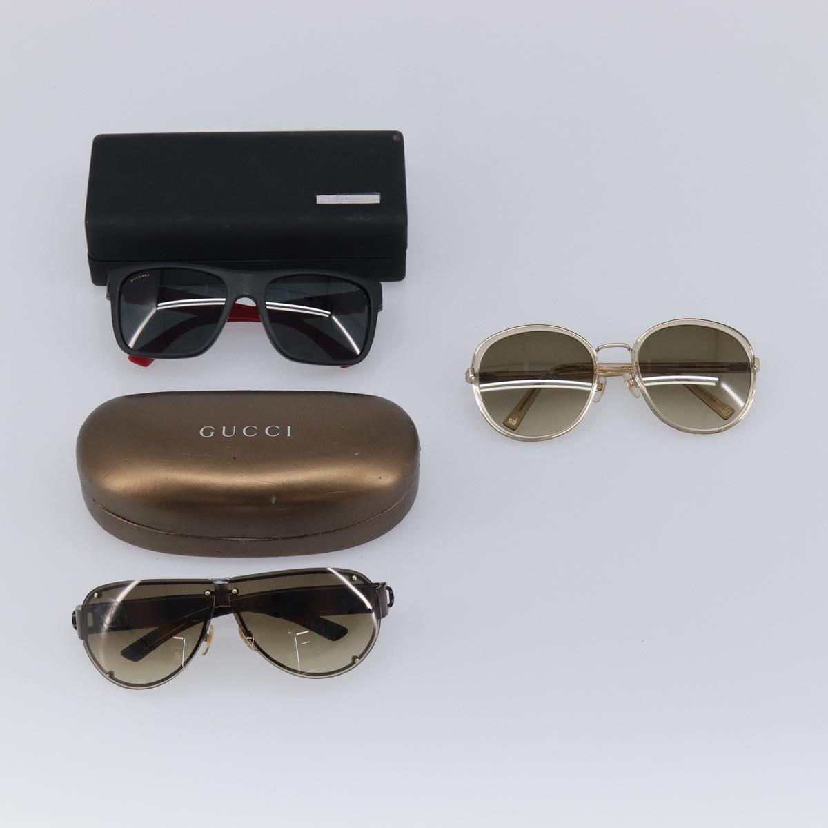 BVLGARI Gucci Givenchy Sunglasses plastic 4 Set Black Brown Auth BA15689