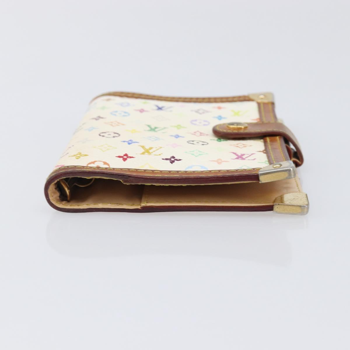 LOUIS VUITTON Monogram Multicolor Agenda PM White R21074 LV Auth BA15692