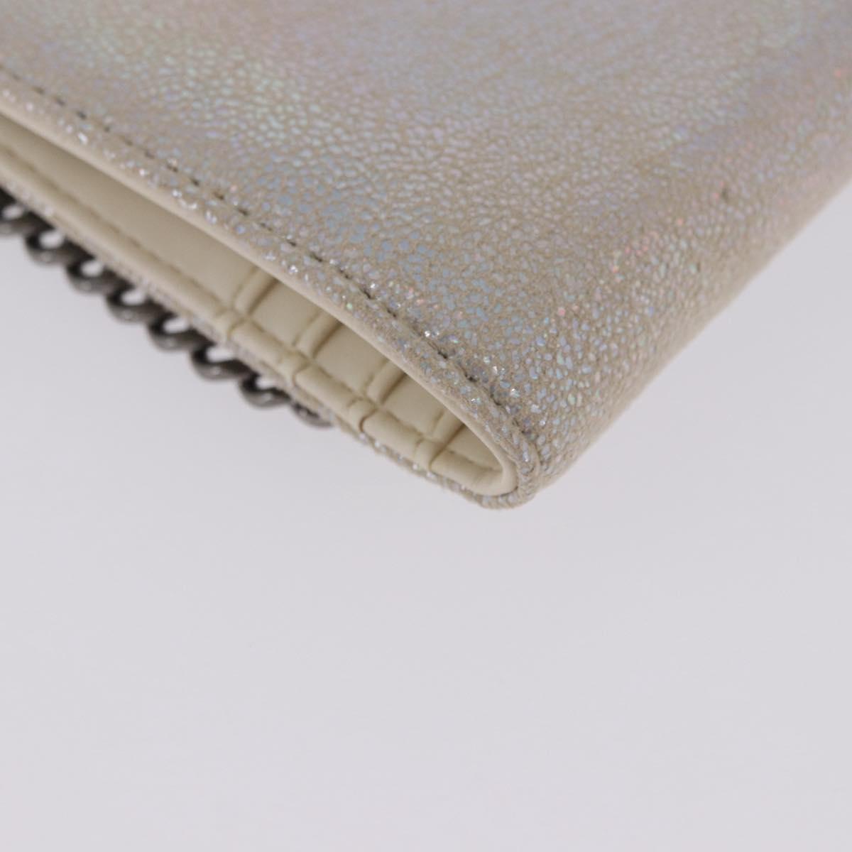 Stella MacCartney Falabella Trifold Wallet Suede Silver 540021 Auth BA15693V