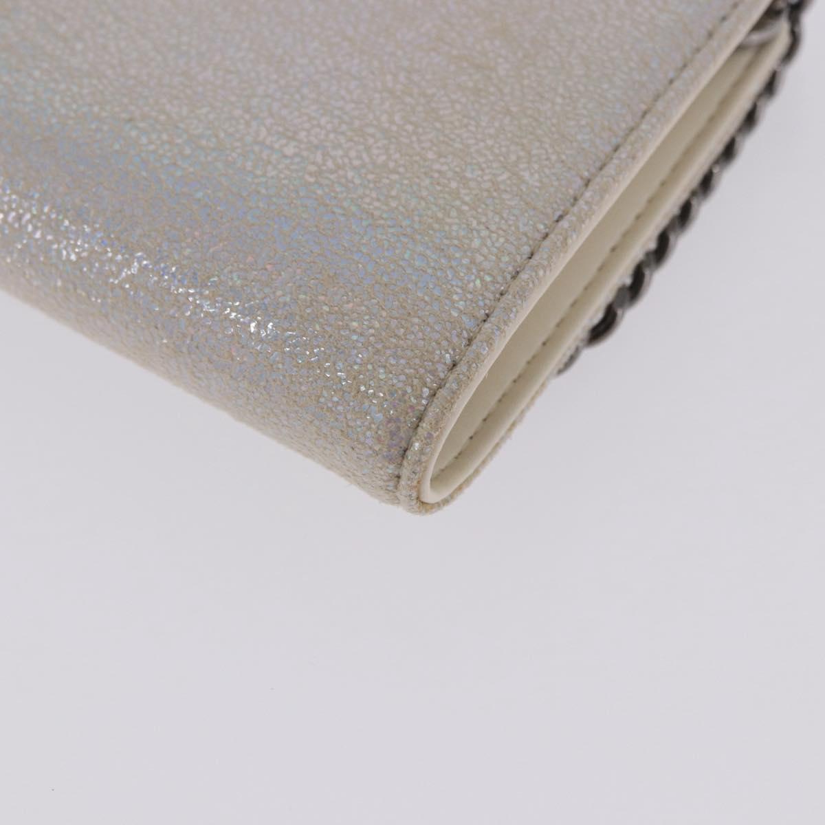 Stella MacCartney Falabella Trifold Wallet Suede Silver 540021 Auth BA15693V