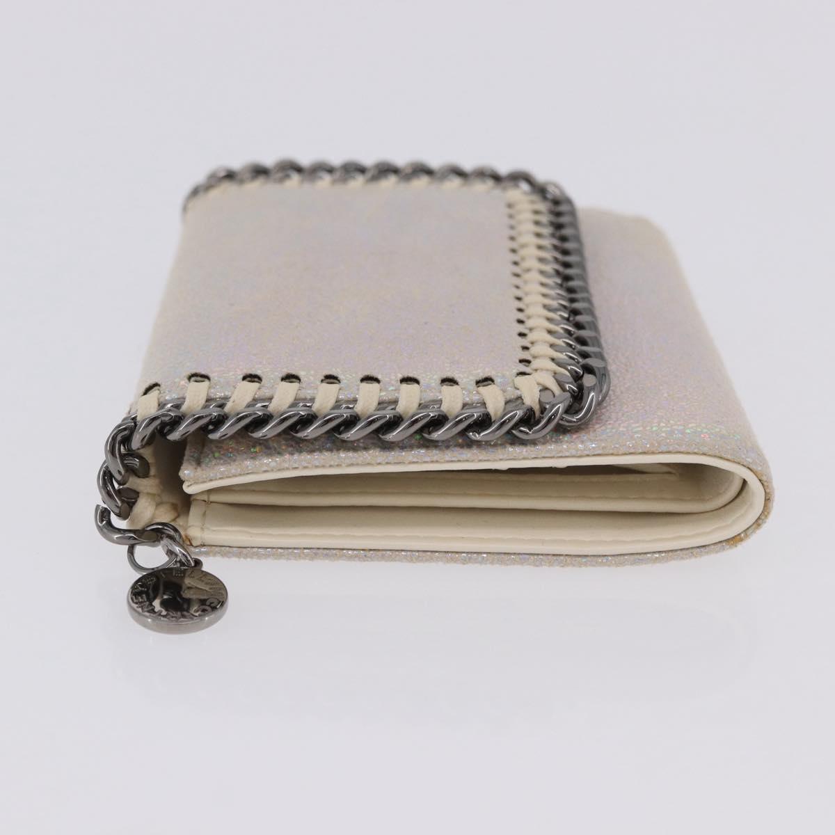 Stella MacCartney Falabella Trifold Wallet Suede Silver 540021 Auth BA15693V