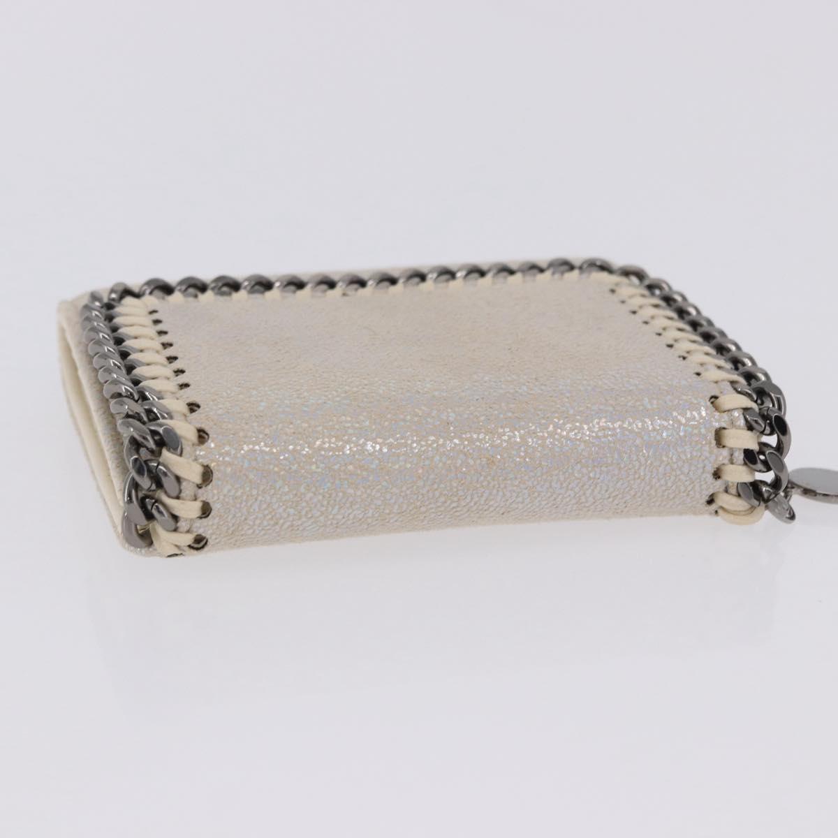 Stella MacCartney Falabella Trifold Wallet Suede Silver 540021 Auth BA15693V