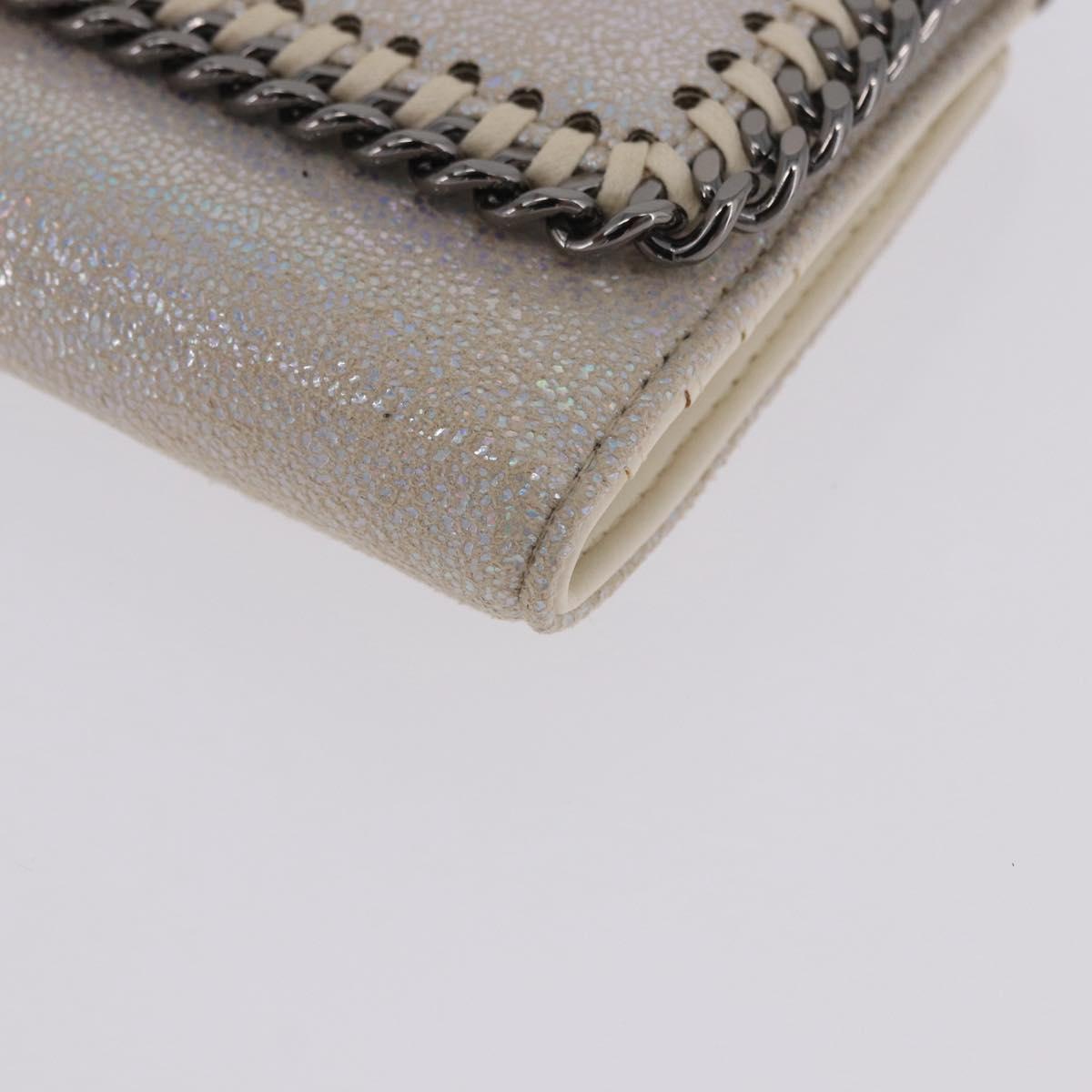 Stella MacCartney Falabella Trifold Wallet Suede Silver 540021 Auth BA15693V