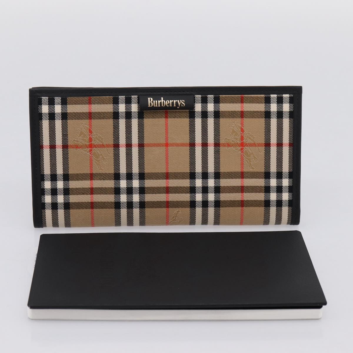 Burberrys Nova Check Planner Canvas Beige Auth BA15694