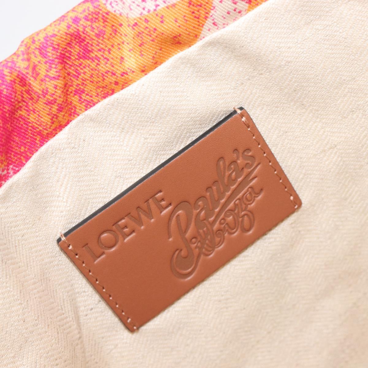 LOEWE Purse Hand Bag Canvas Paula's Ibiza collaboration Pink Auth BA15695A