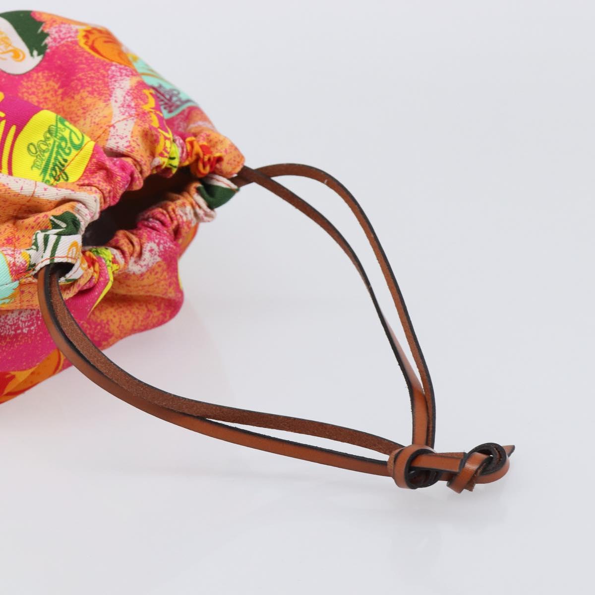LOEWE Purse Hand Bag Canvas Paula's Ibiza collaboration Pink Auth BA15695A
