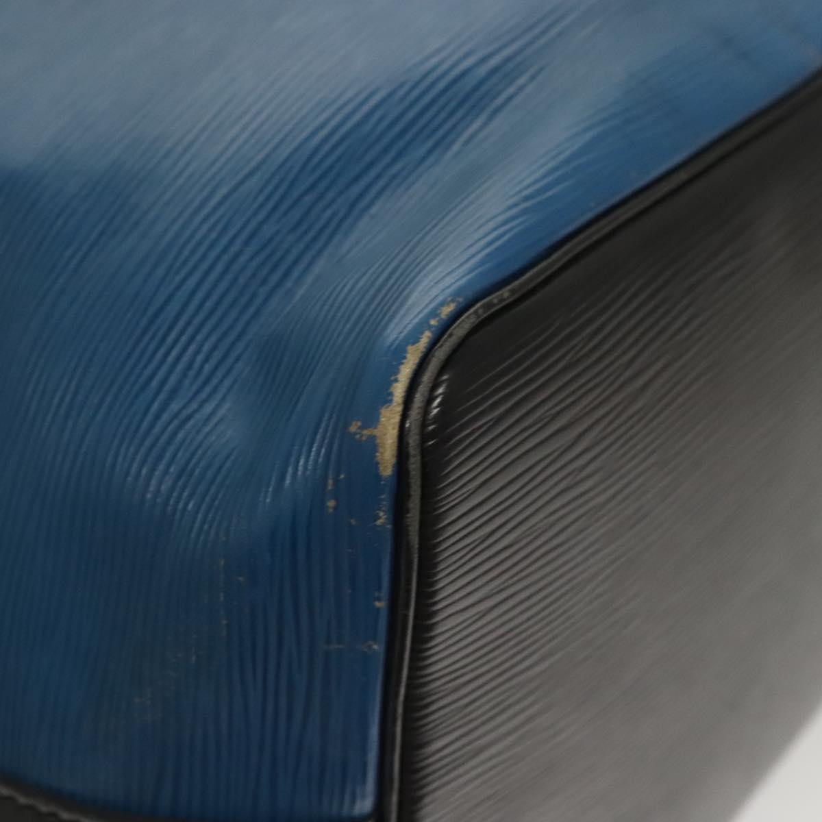 LOUIS VUITTON Epi Petit Noe Shoulder Bag Bicolor Black Blue M44152 Auth BA1570