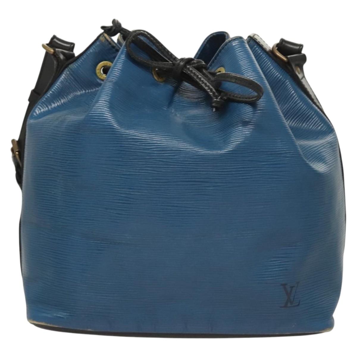 LOUIS VUITTON Epi Petit Noe Shoulder Bag Bicolor Black Blue M44152 Auth BA1570