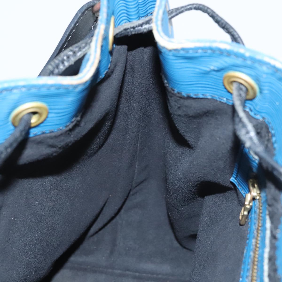 LOUIS VUITTON Epi Petit Noe Shoulder Bag Bicolor Black Blue M44152 Auth BA1570