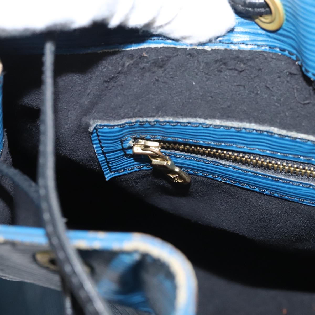 LOUIS VUITTON Epi Petit Noe Shoulder Bag Bicolor Black Blue M44152 Auth BA1570