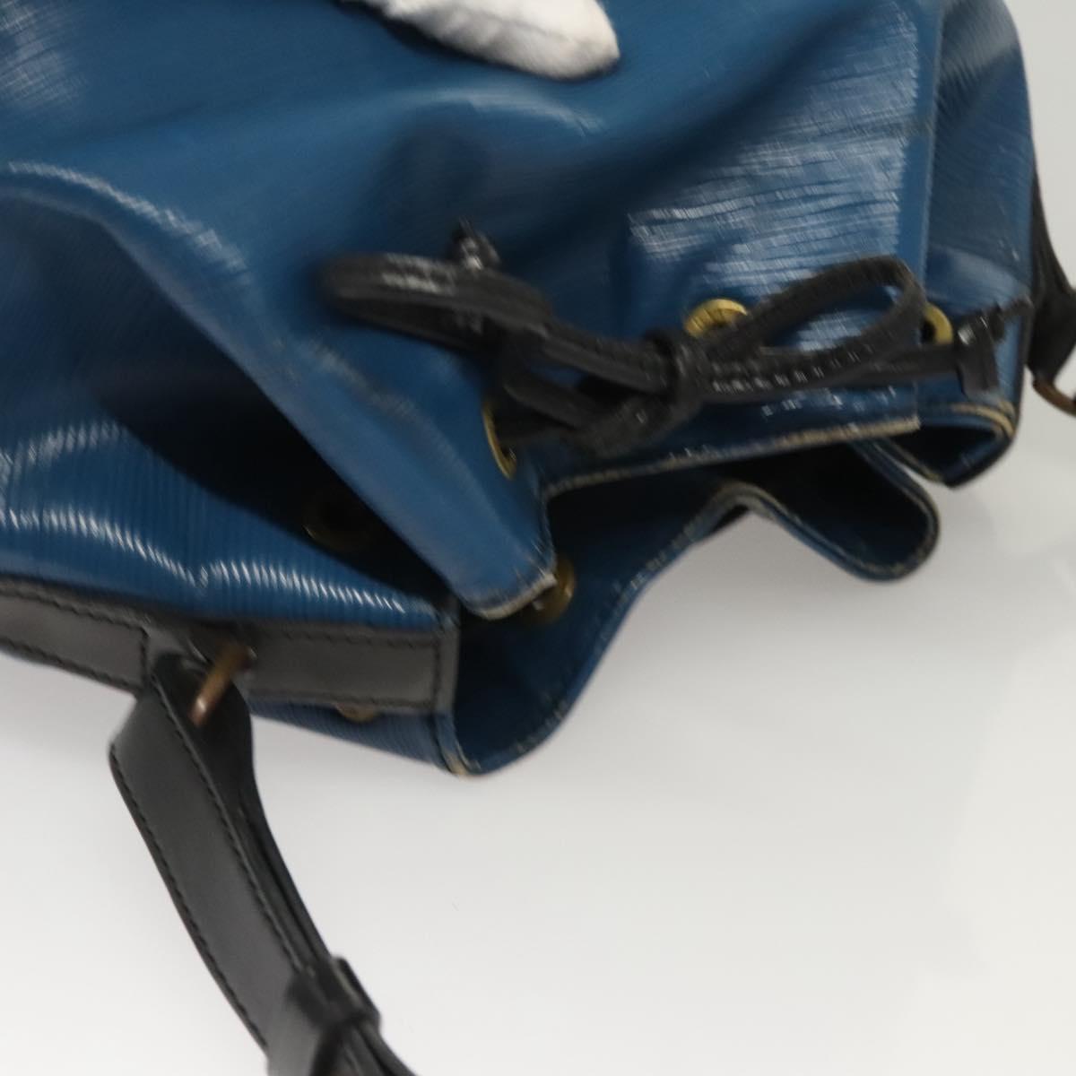 LOUIS VUITTON Epi Petit Noe Shoulder Bag Bicolor Black Blue M44152 Auth BA1570