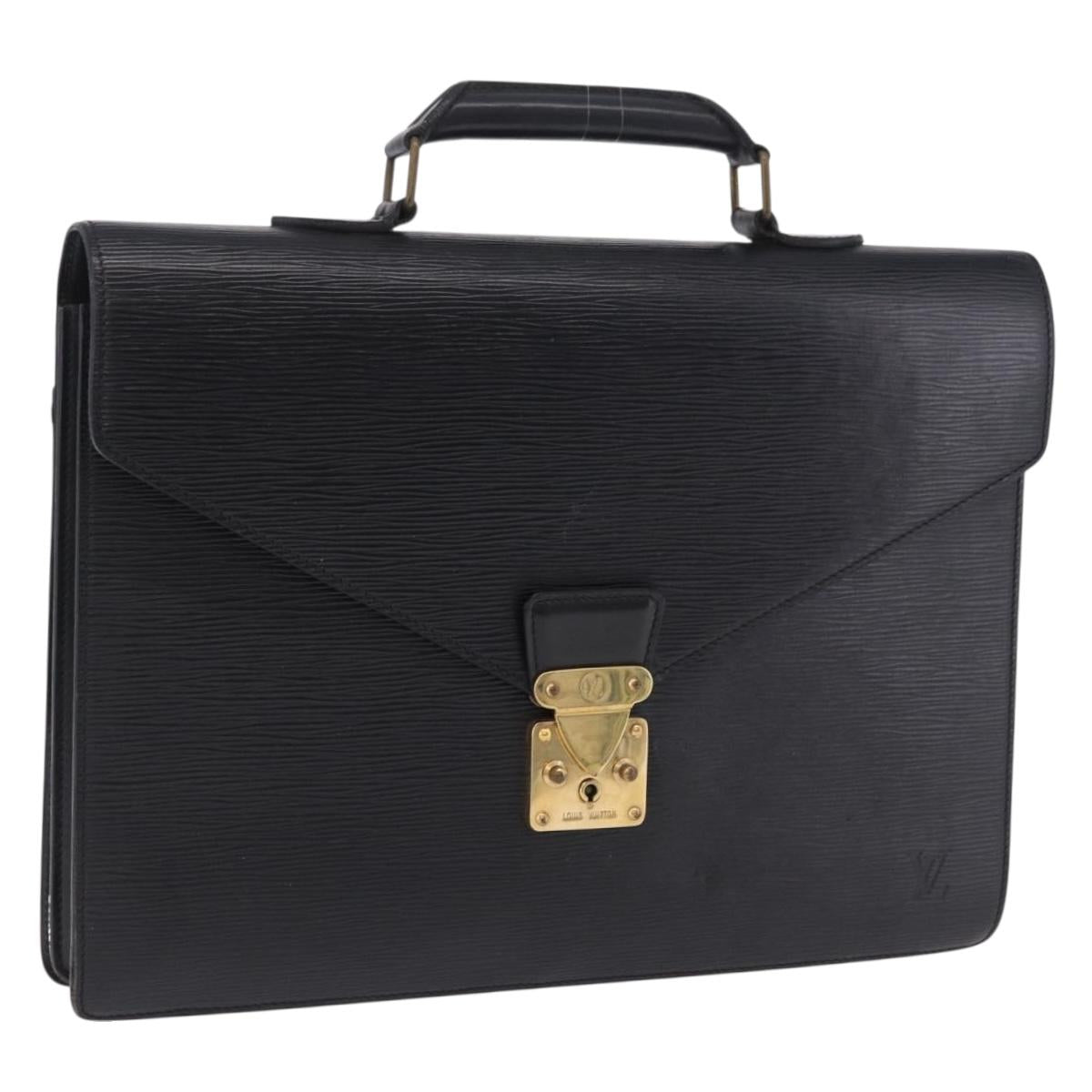 LOUIS VUITTON Epi Serviette Conseiller Business Bag Black M54422 LV Auth BA15701