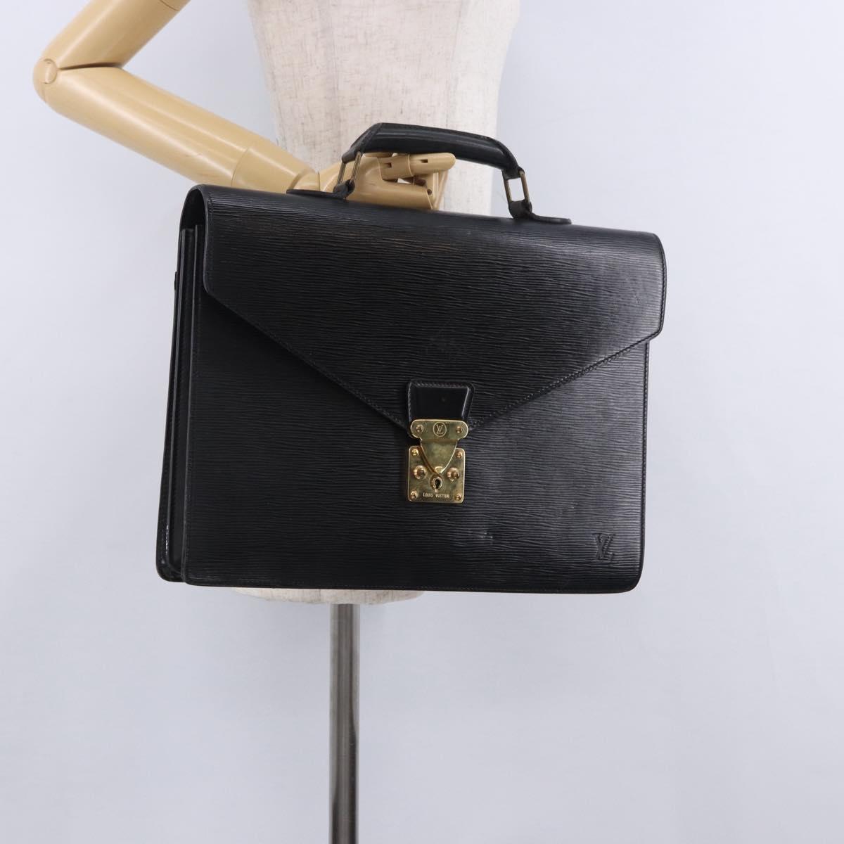 LOUIS VUITTON Epi Serviette Conseiller Business Bag Black M54422 LV Auth BA15701
